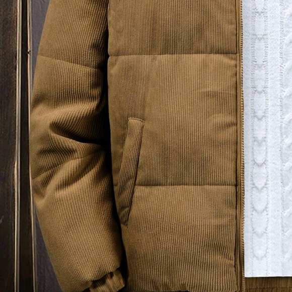 NEW! MENS PUFFER JACKET BROWN SIZE s - Picture 4 of 4